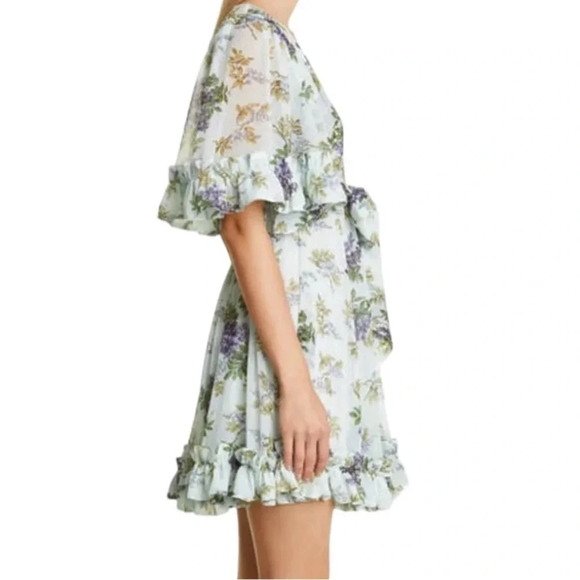 NEW ByTimo Wallpaper Floral Chiffon Mini Dress Size XXS Blue - Picture 7 of 14